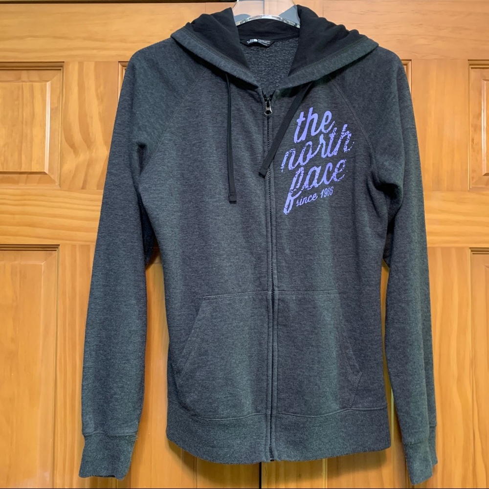 The North Face Grey Hoodie Sweatshirt Medium